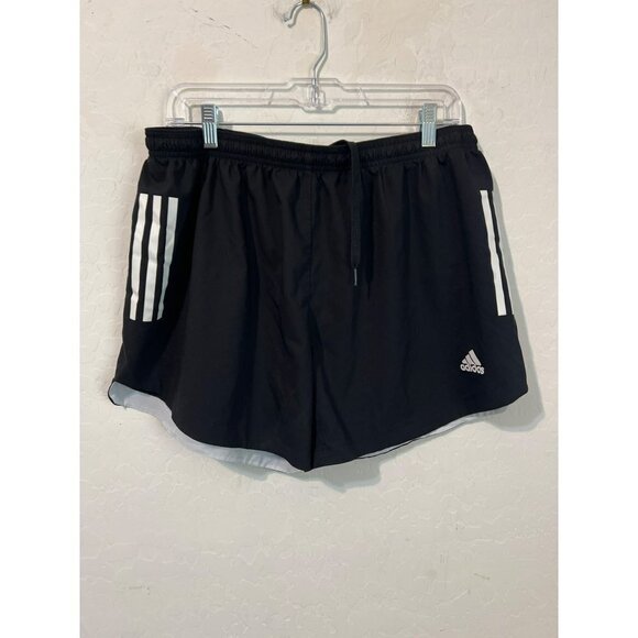 Adidas PrimeGreen Black White Stripe Athleticwear Shorts Running Shorts Sz US XL - Picture 1 of 6
